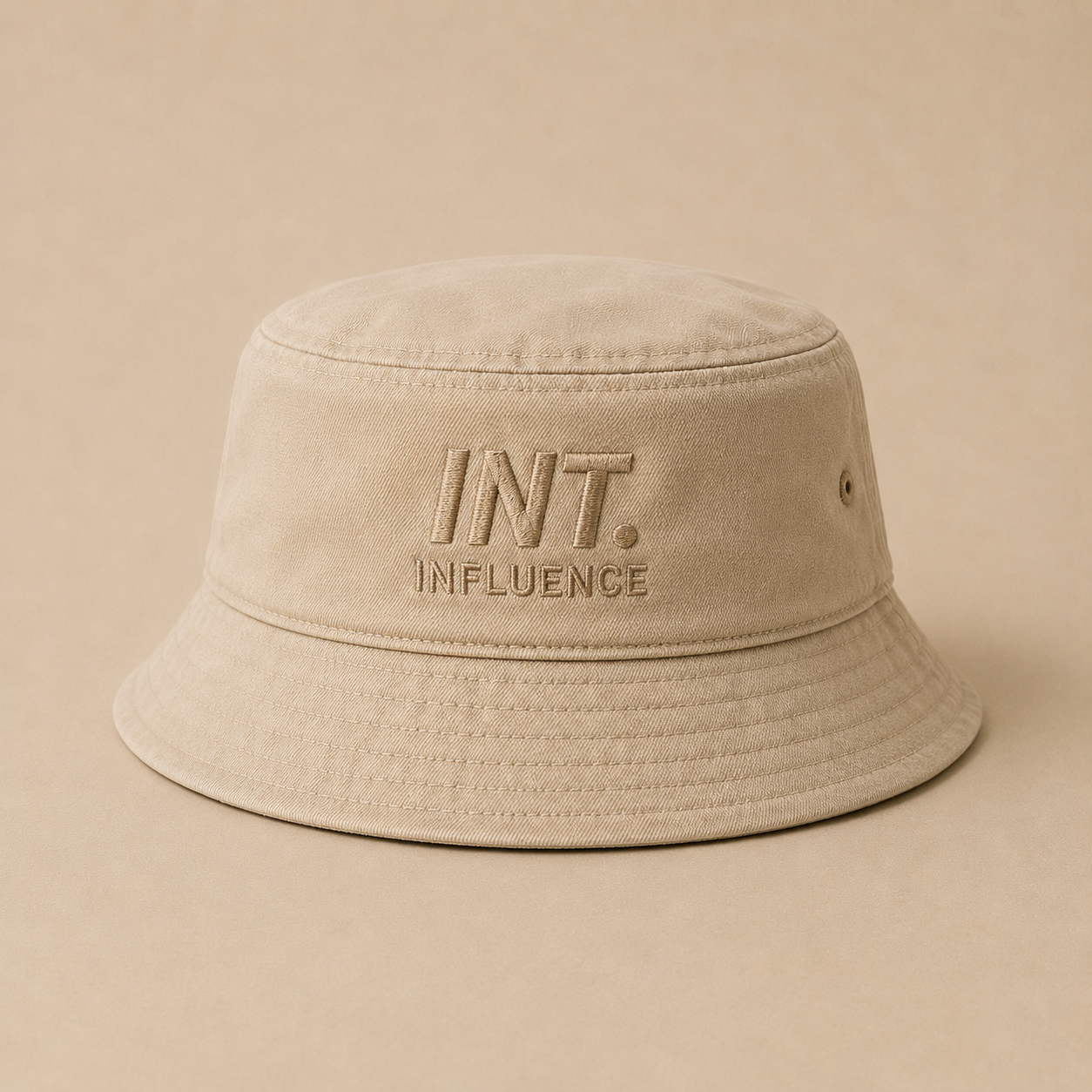INT. Influence Signature Bucket Hat – Sand Beige